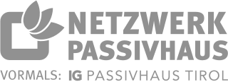 Logo: Netzwerk Passivhaus (Graustufen)